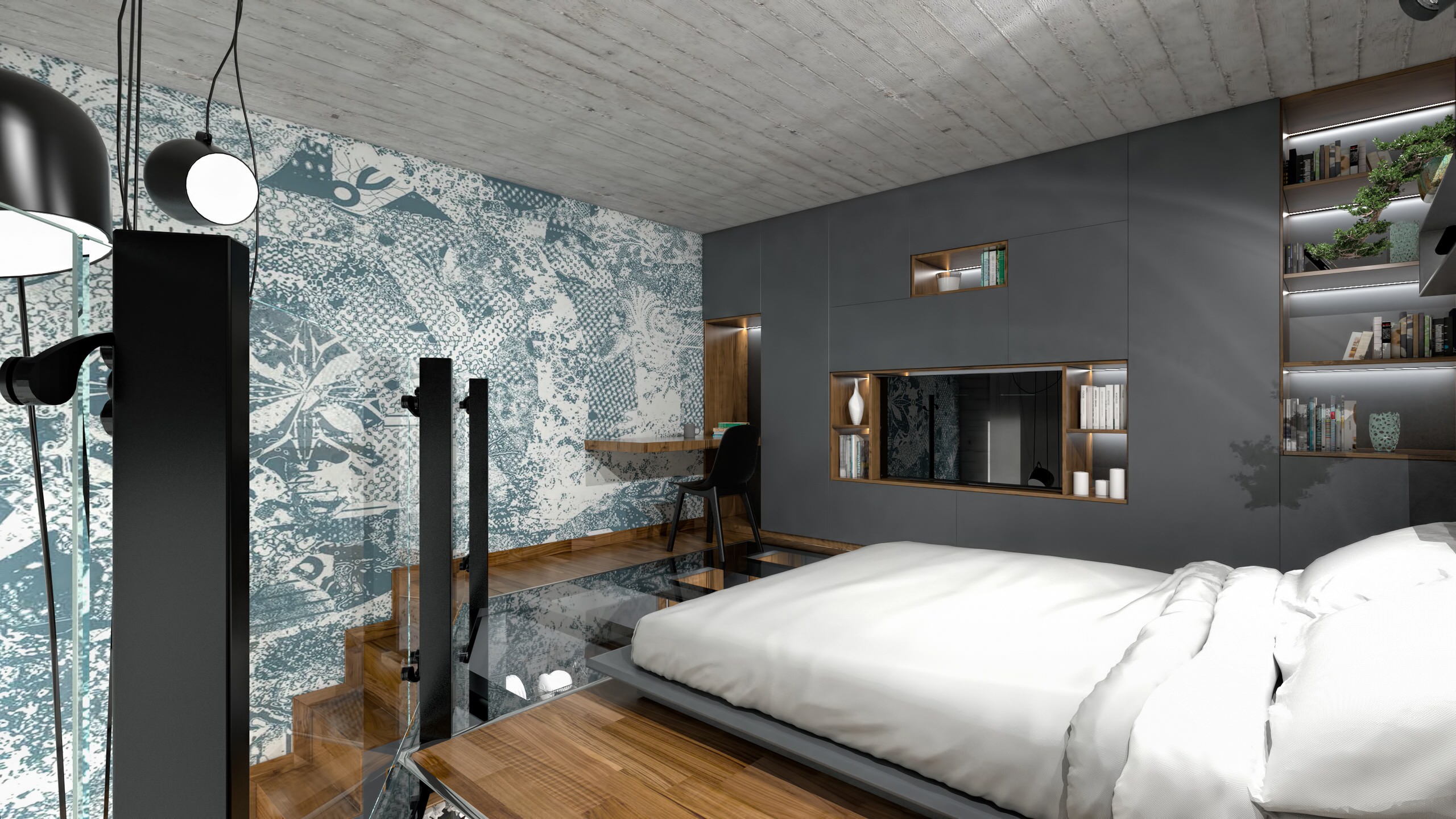 おしゃれなロフト寝室 壁紙 の画像 21年9月 Houzz ハウズ