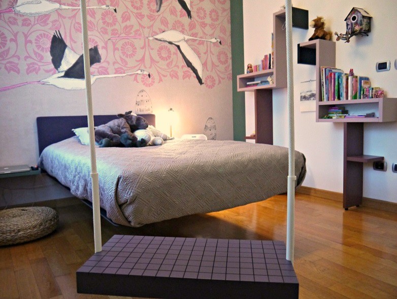 Idéer för att renovera ett mellanstort funkis flickrum kombinerat med sovrum och för 4-10-åringar
