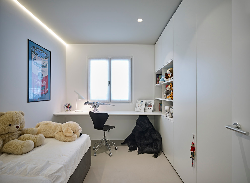 Idee per una cameretta da letto design con pareti bianche