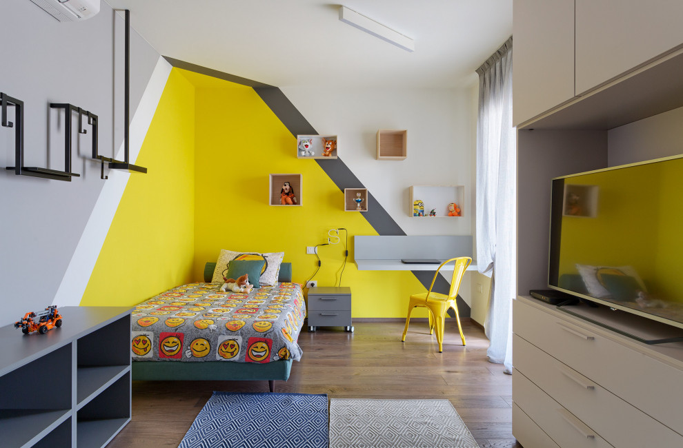 Example of a minimalist kids' room design in Bologna