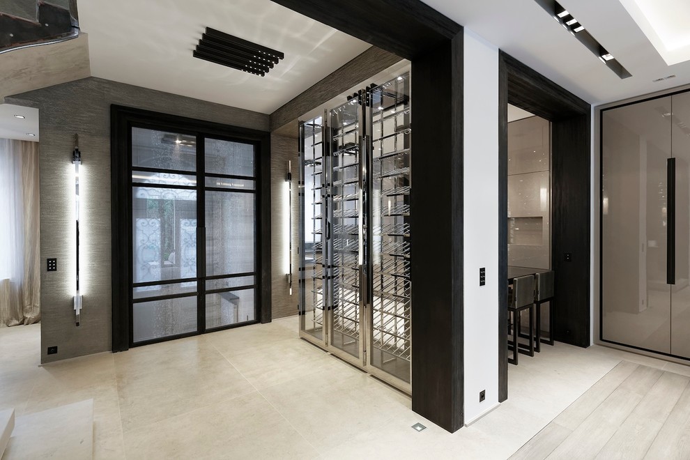 This is an example of a modern wine cellar in Paris.