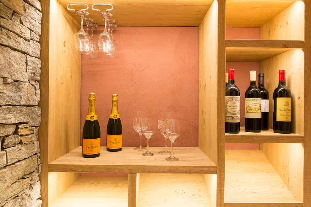 Inspiration for a contemporary wine cellar remodel in Lyon