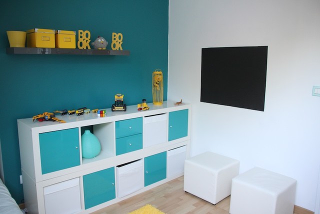 Décoration chambre enfant bleu et jaune - Contemporain - Chambre d'Enfant -  Paris - par 1001 idées de décoration | Houzz