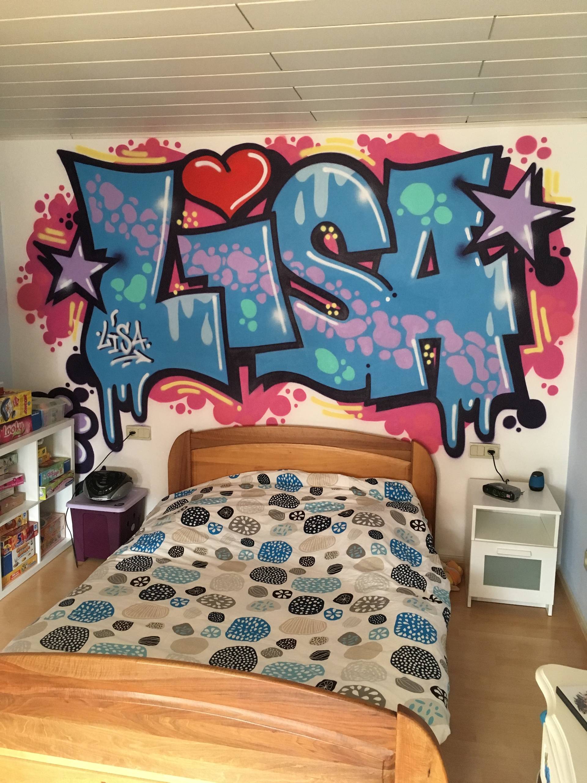 Decoration Prenom Graffiti Pour La Chambre De Lisa Modern Kids Strasbourg By Jako Custom Graffeur Houzz