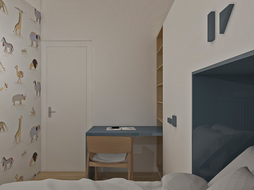 Exemple d'une chambre d'enfant scandinave.