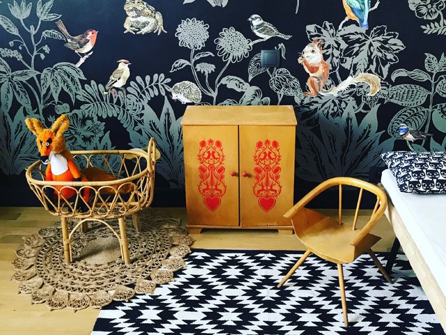 Chambre Bebe Mixte Arty Et Vintage Themes Foret Noir Et Blanc Et Vintage Scandinavian Nursery Other By L Objet De Mon Attention Houzz Ie