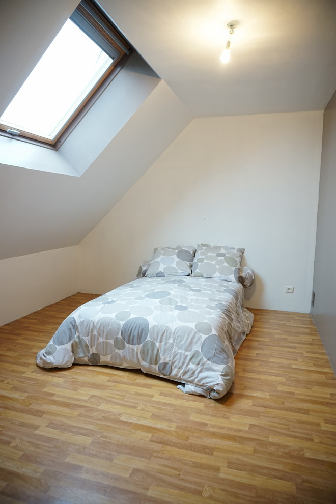 Inspiration for a large modern loft-style bedroom remodel in Rennes