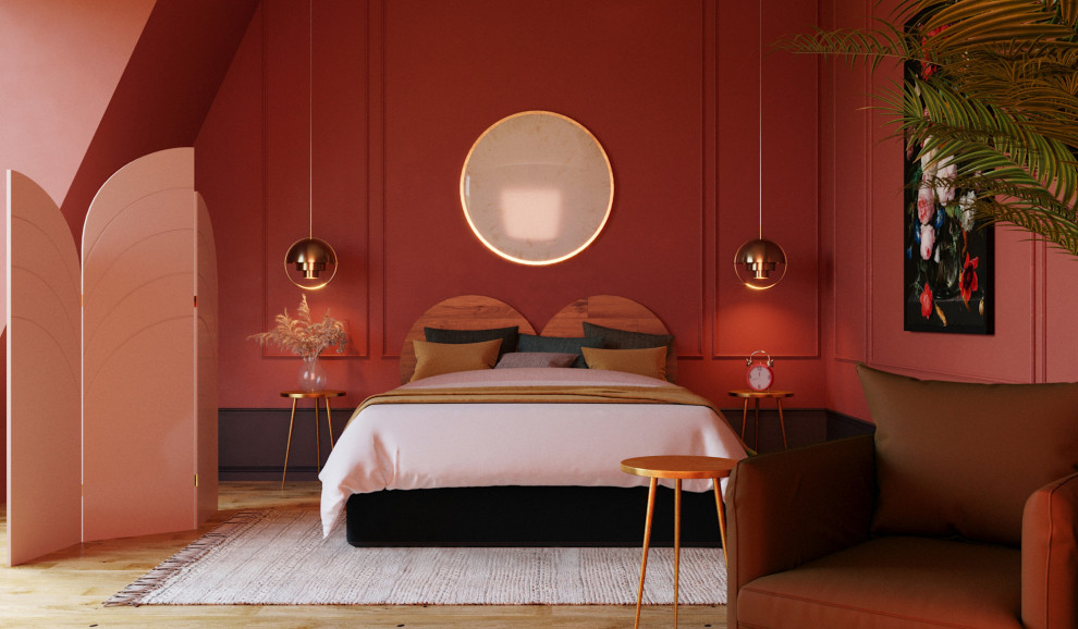 Bedroom - contemporary bedroom idea in Bordeaux