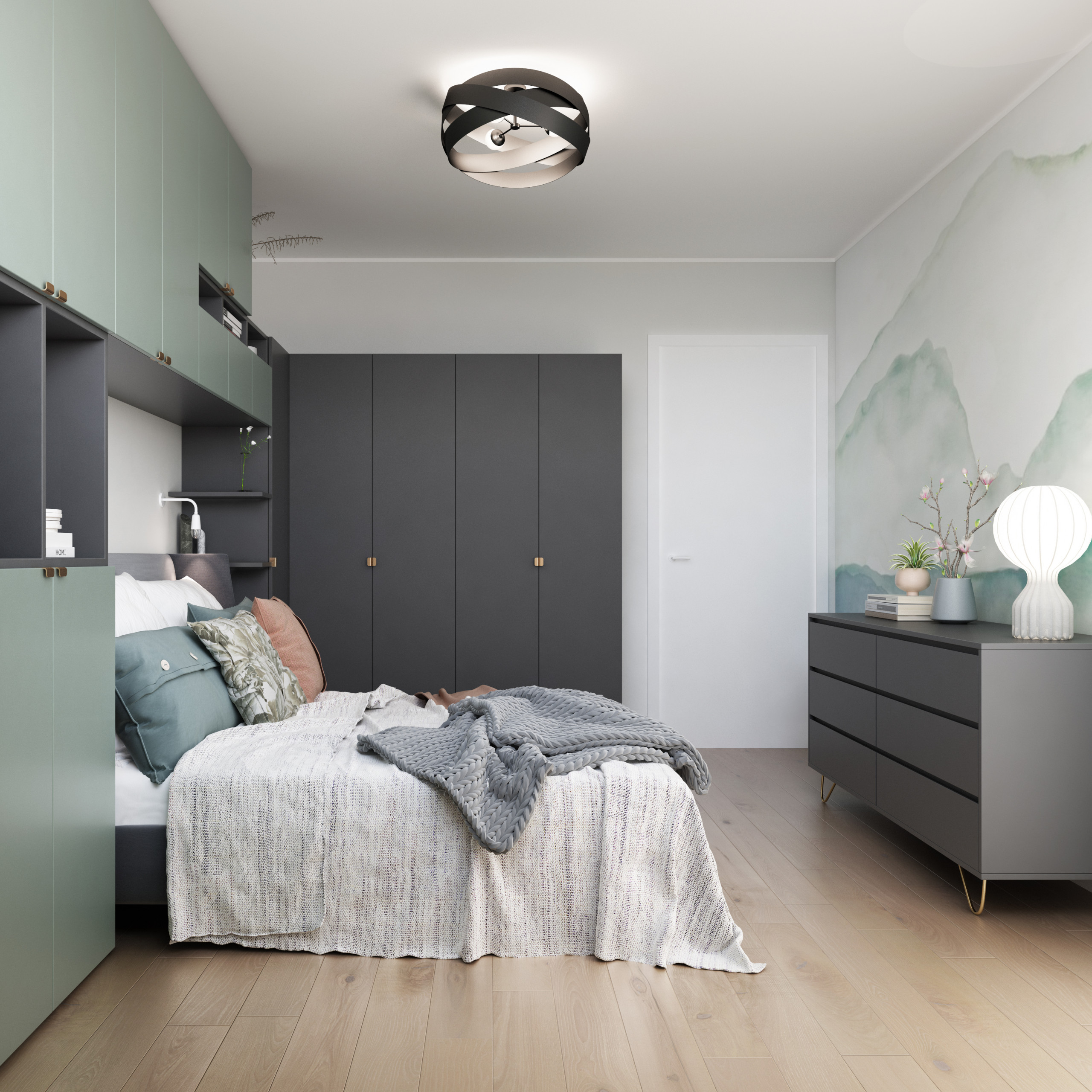 おしゃれな北欧スタイルの寝室 壁紙 の画像 21年9月 Houzz ハウズ