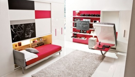 Armoire Lit Bureau Telemaco Work - Modern - Bedroom - Paris - by La Maison  du Convertible | Houzz