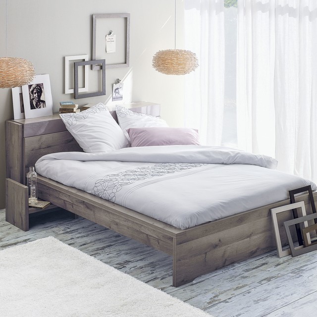 Brooklyn Lit Coloris Chene Cendre 140x190cm Modern Bedroom Other By Alinea Houzz Ie