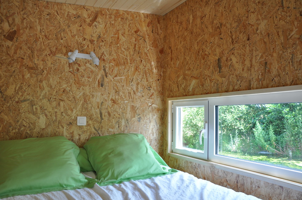 Modelo de dormitorio principal de estilo de casa de campo pequeño