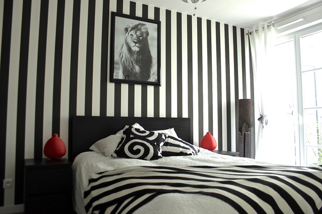 Chambre noir et blanc - Transitional - Bedroom - Paris - by TB HOME DECO |  Houzz IE