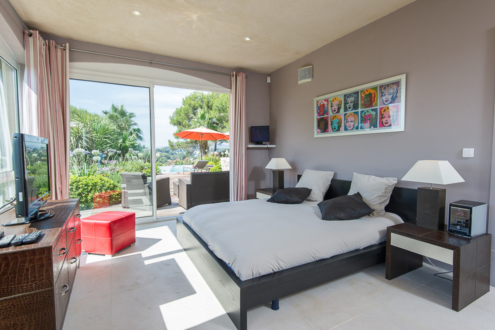 Design ideas for a mediterranean bedroom in Nice.