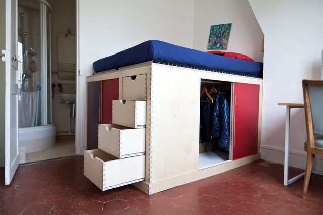 Création d'un lit-dressing sur-mesure - Moderne - Chambre - Paris - par  Benoît Thierry de Ville d'Avray | Houzz