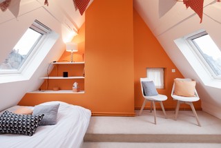 75 photos et idées déco de chambres avec un mur orange - Septembre 2023 |  Houzz FR