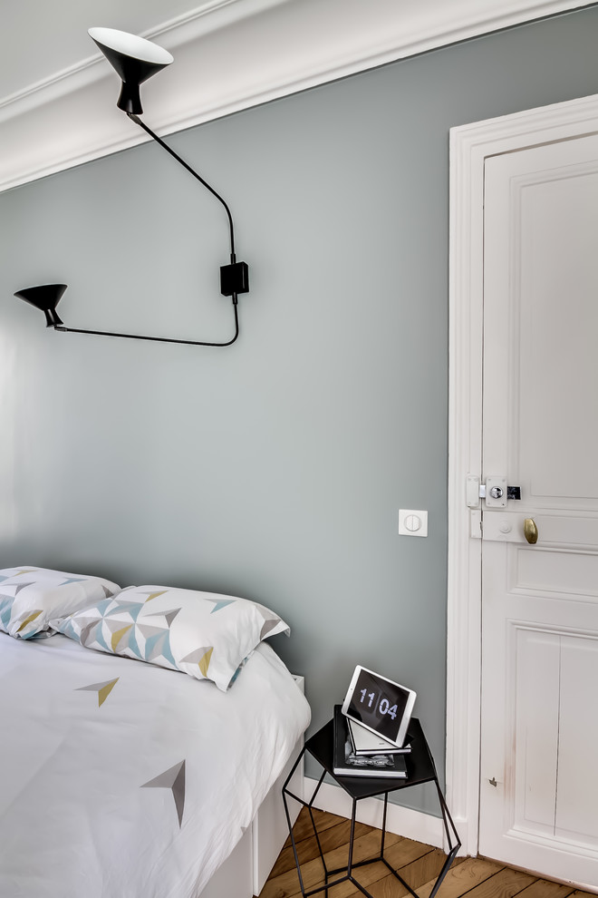 パリにある北欧スタイルのおしゃれな寝室のインテリア