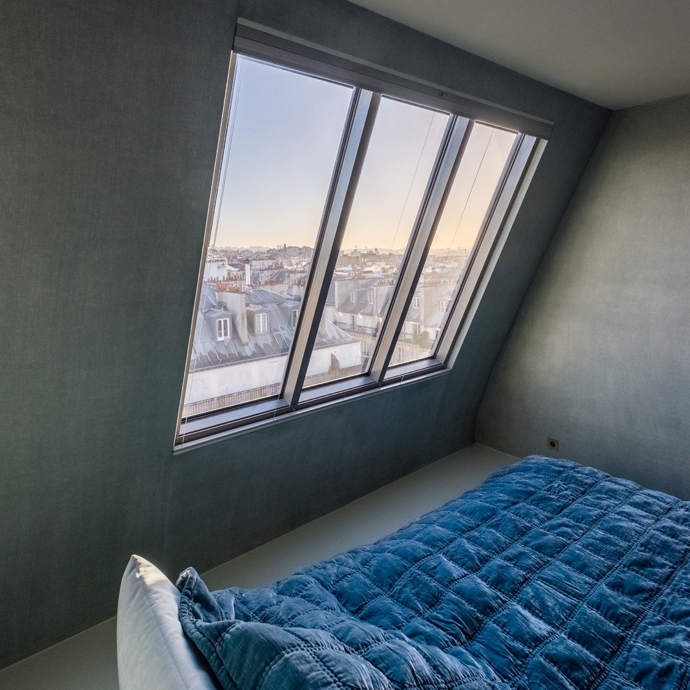 パリにあるミッドセンチュリースタイルのおしゃれな寝室