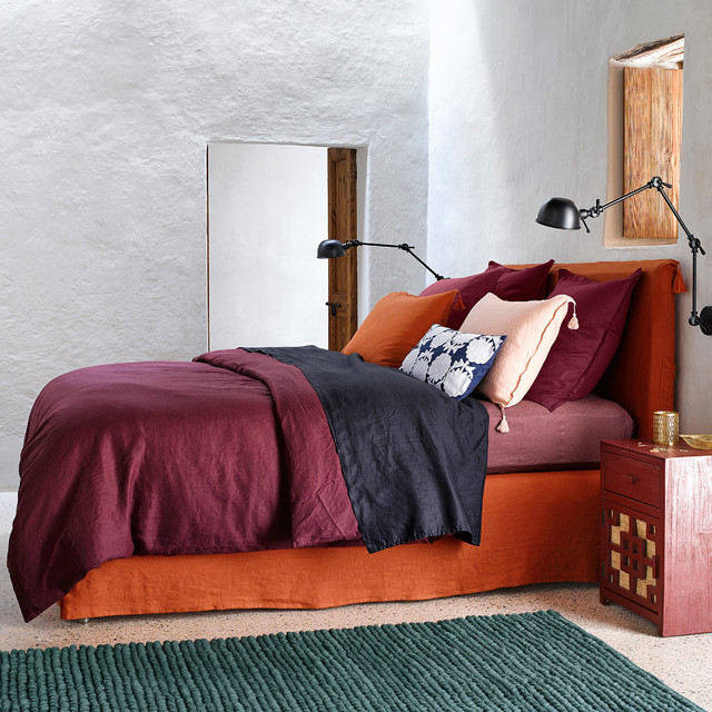 Linge de lit en lin lavé aux couleurs épicées - Éclectique - Chambre -  Lille - par AM.PM. | Houzz