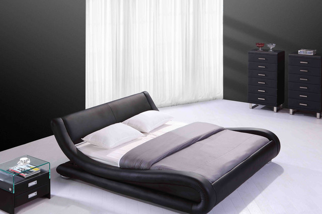 Lit design en cuir noir Cugini Napoli - Contemporary - Bedroom - Other |  Houzz IE