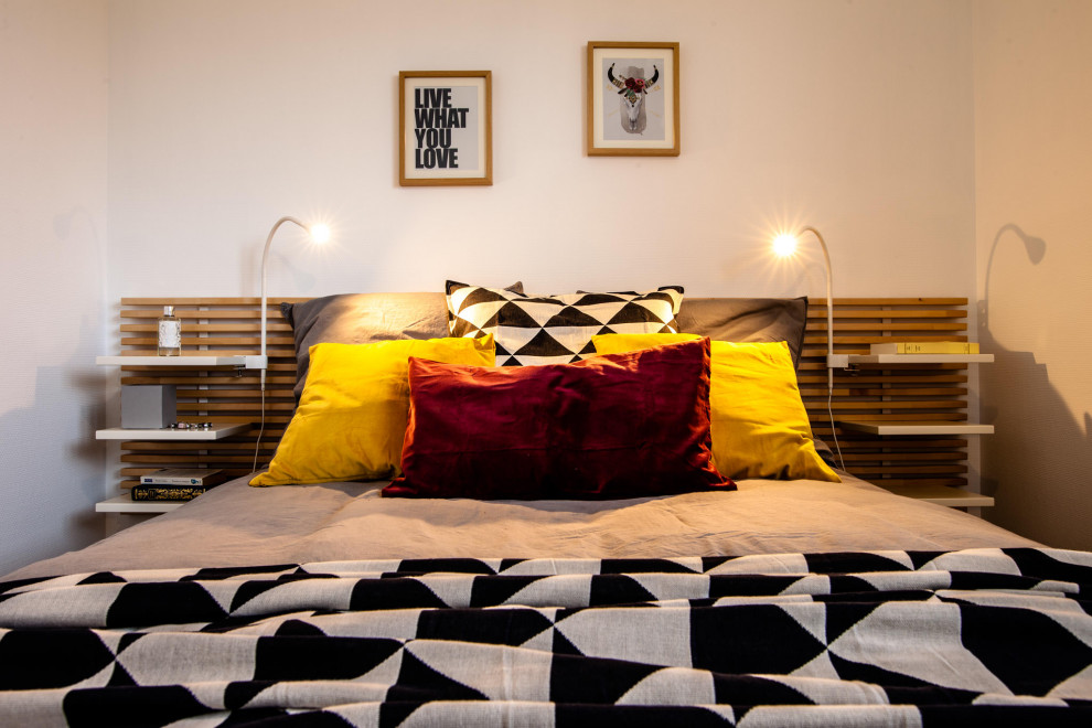 Inspiration for a scandinavian bedroom remodel in Lyon