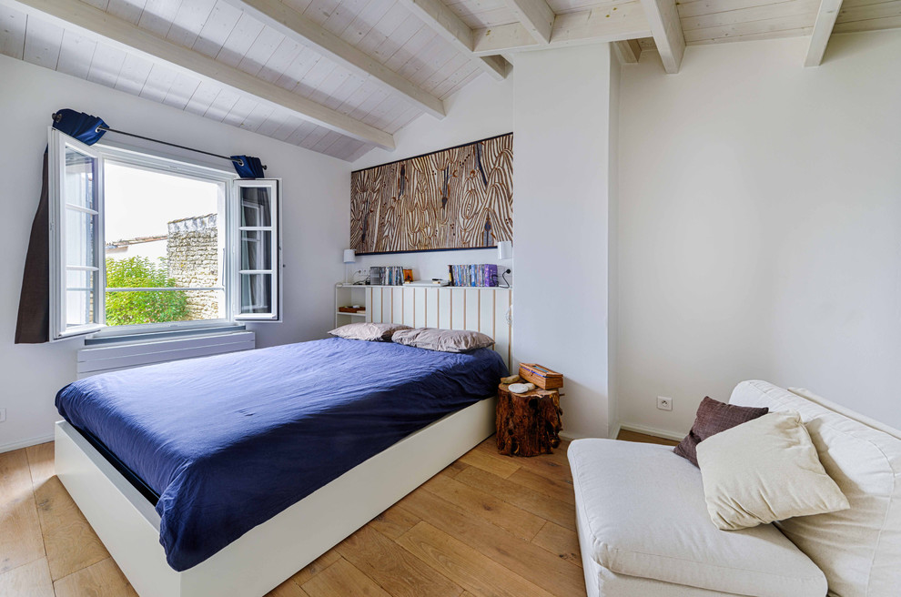This is an example of a coastal bedroom in Paris.