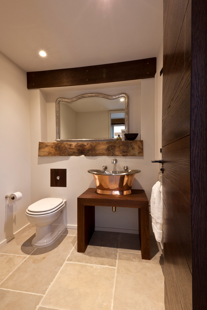 Design ideas for a rustic cloakroom in London.