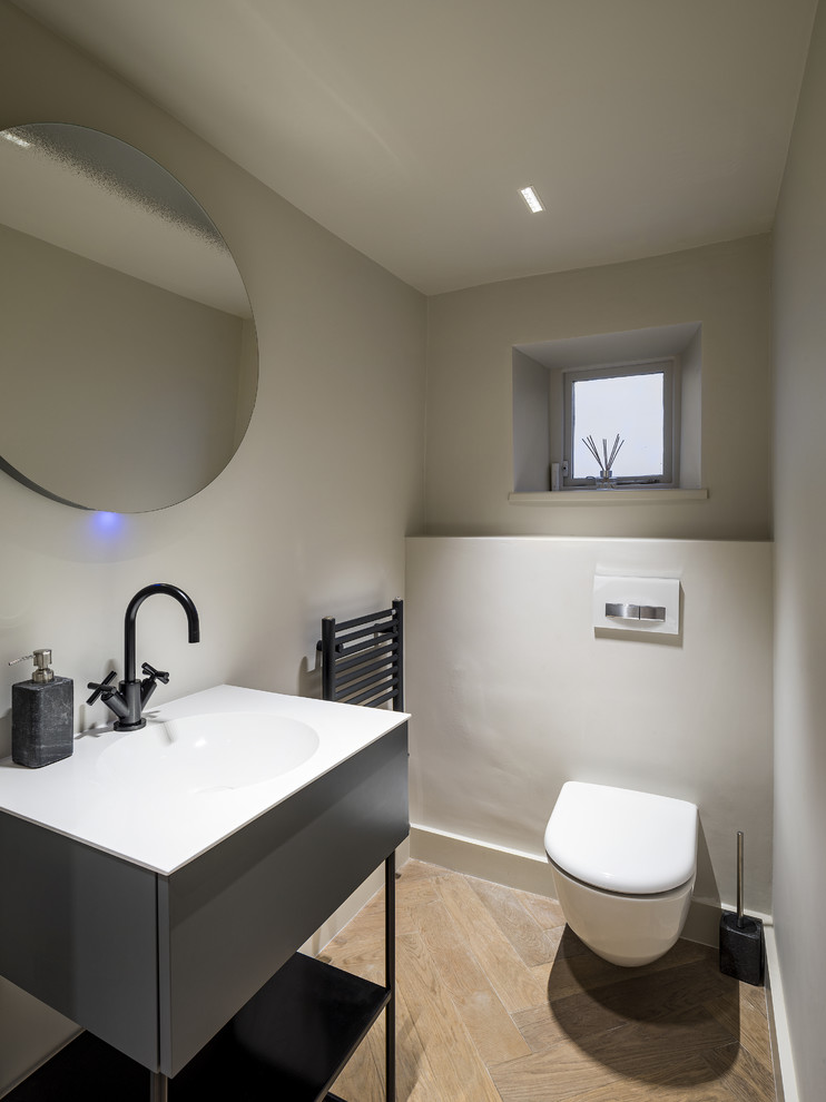 Contemporary cloakroom in Cheshire.