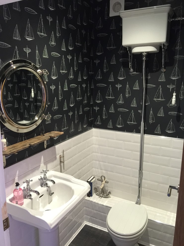 Nautical Toilet Traditional Powder Room Other Houzz