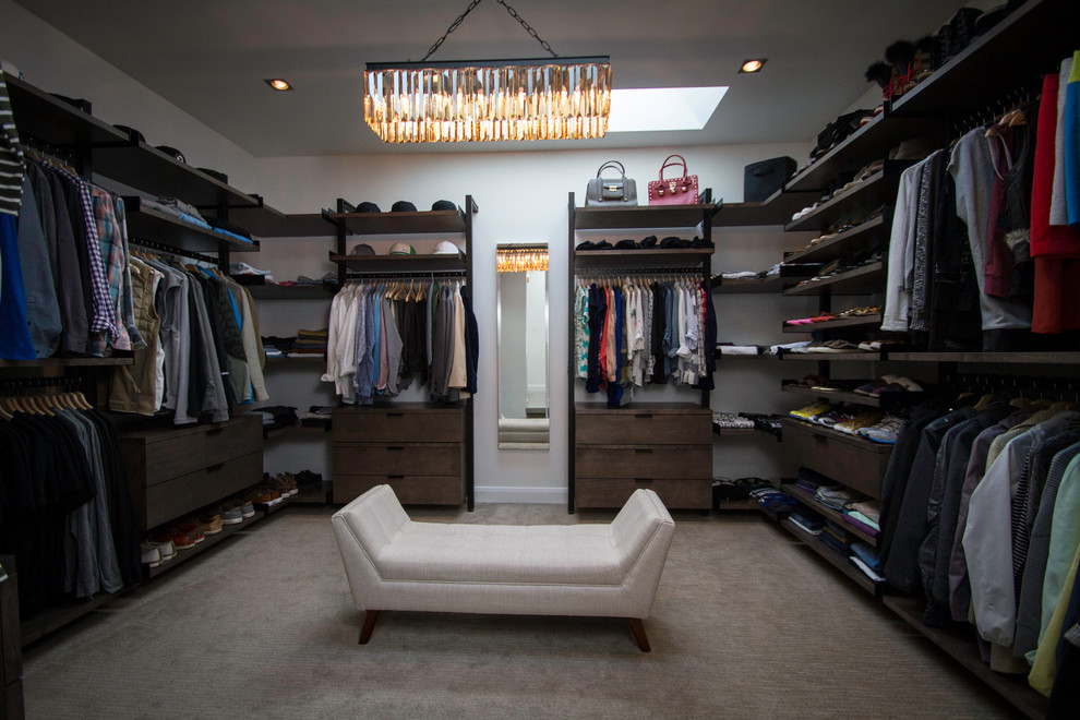 Inspiration for a contemporary walk-in closet remodel in Salt Lake City