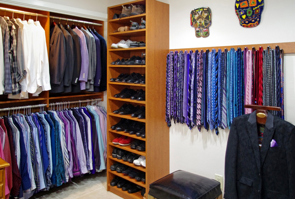 Example of a men's closet design in Sacramento