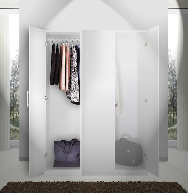 Alta Narrow Wardrobe Closet Left Opening Door Contemporary