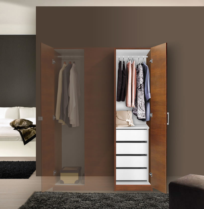 Alta Super Space Saver Narrow Wardrobe, Right Door, 4 Interior