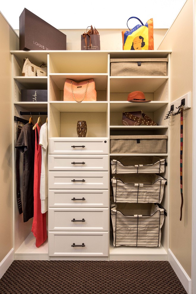 Antique White Reach In Closet Display Danville Showroom Traditional