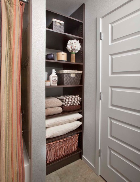 Bathroom Linen Closet with Open Shelving - Closet - Other - by Closets of  Tulsa