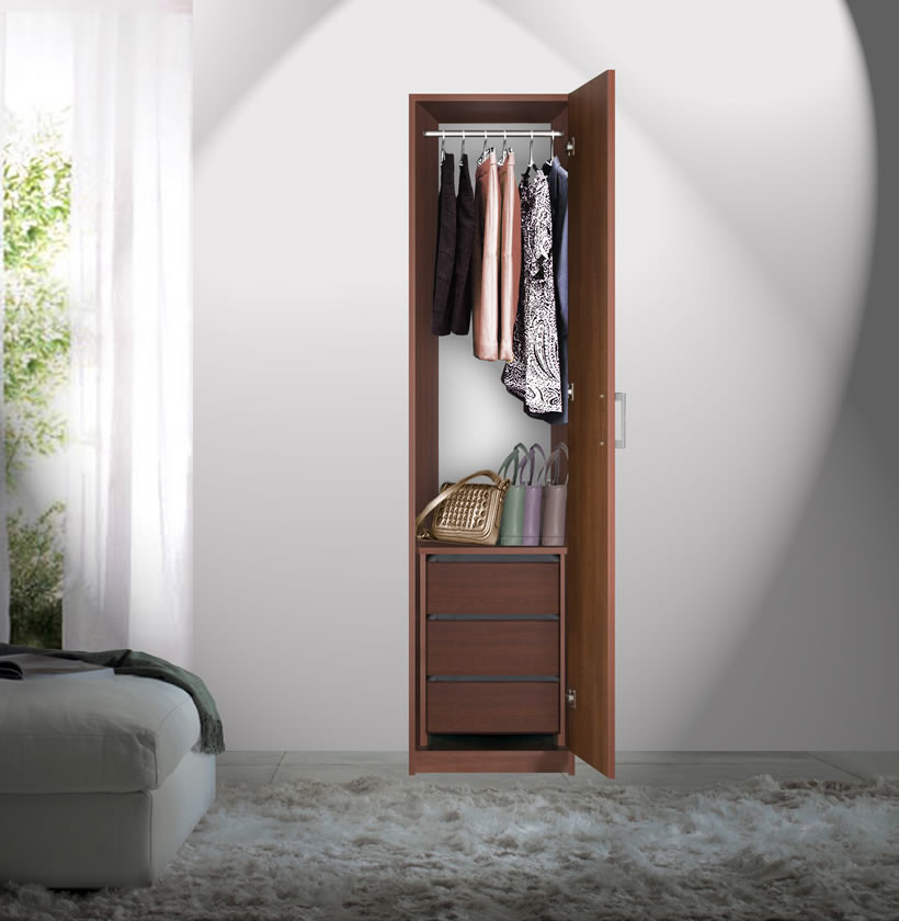 Bella Narrow Closet - Right Opening Door, 3 Interior Drawers - Contemporary - Closet - New York ...