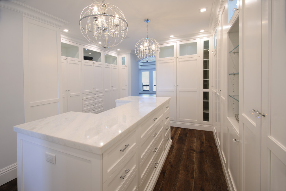 Example of a transitional closet design in Miami
