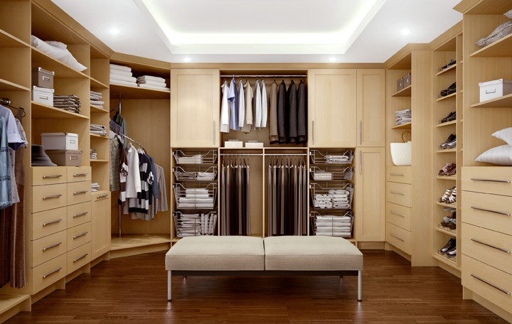 Example of a minimalist closet design in Seattle