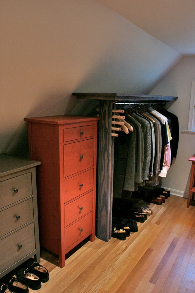 Dormer Closet Shelves w/ Folly Hanging Rods Modern Closet