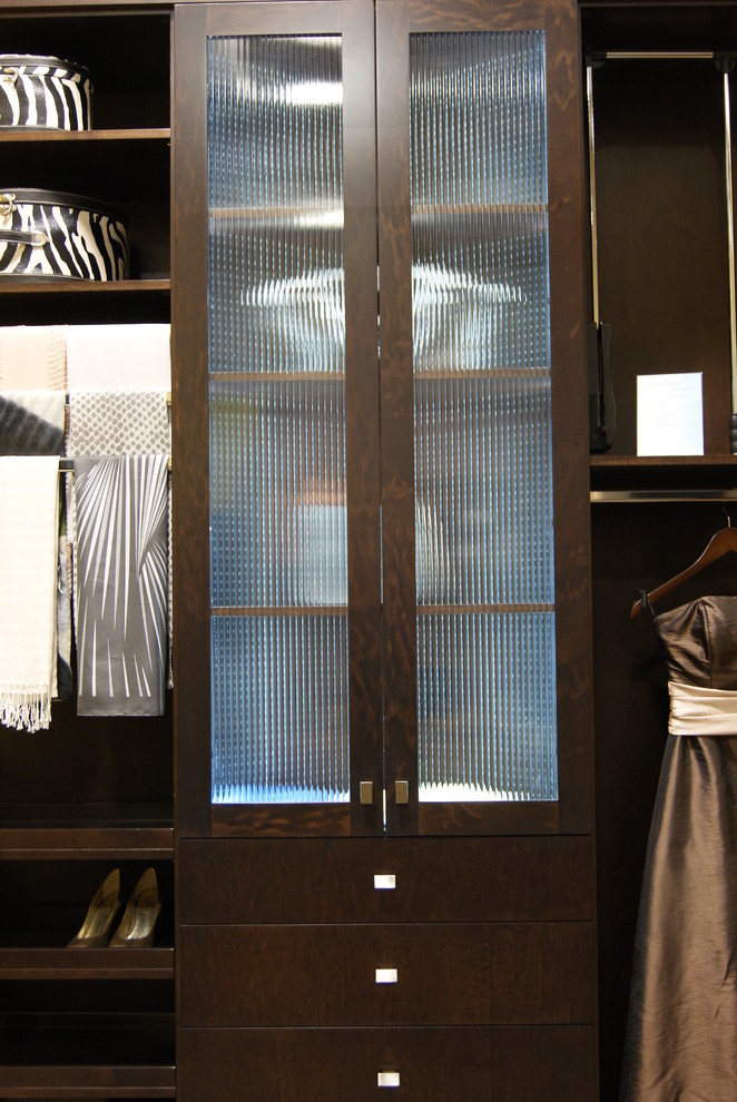 Fluted Glass Doors SpaceManager Closets Modern Wardrobe Houston