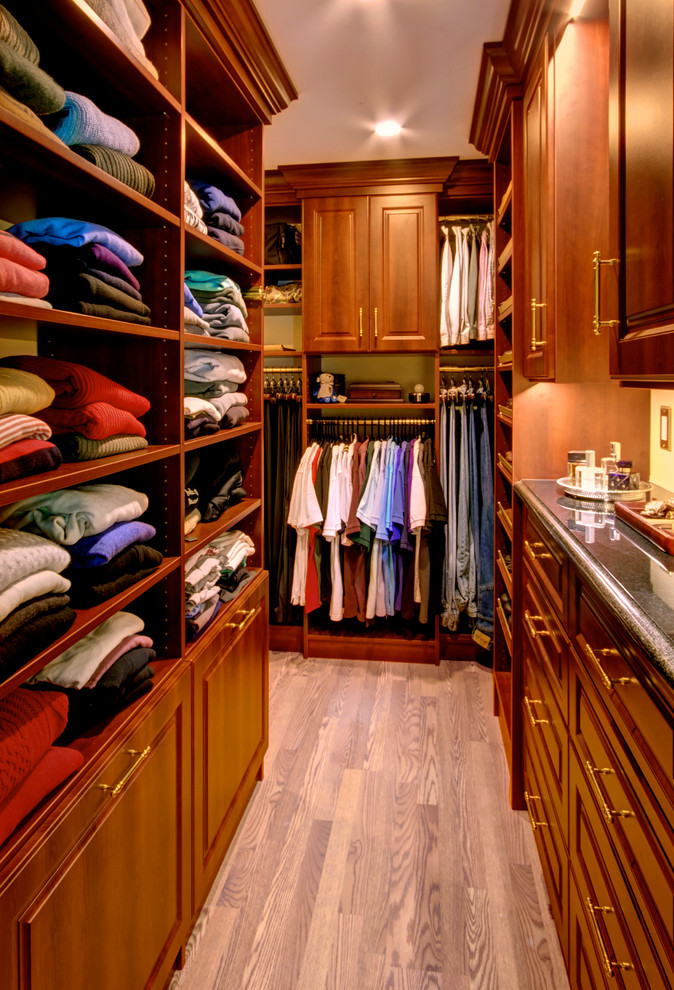 Custom WalkIn Closet in Shiraz Cherry Finish Traditional