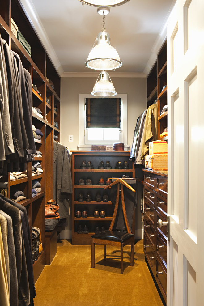 Inspiration for a timeless walk-in closet remodel in Los Angeles