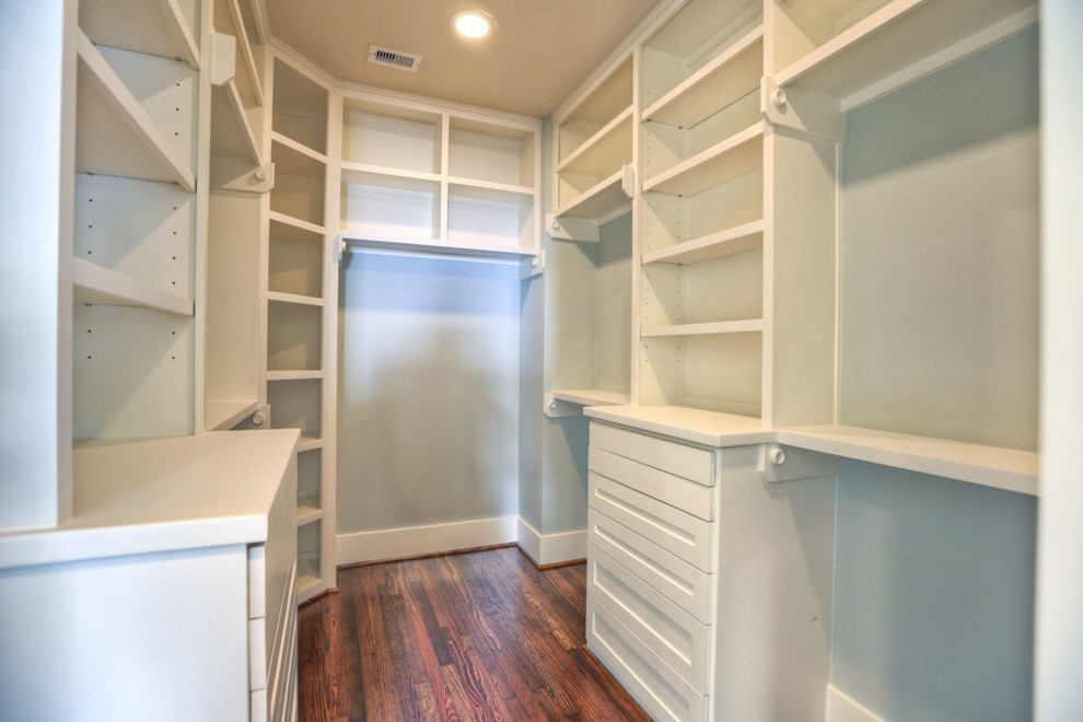 Example of an arts and crafts closet design in Houston