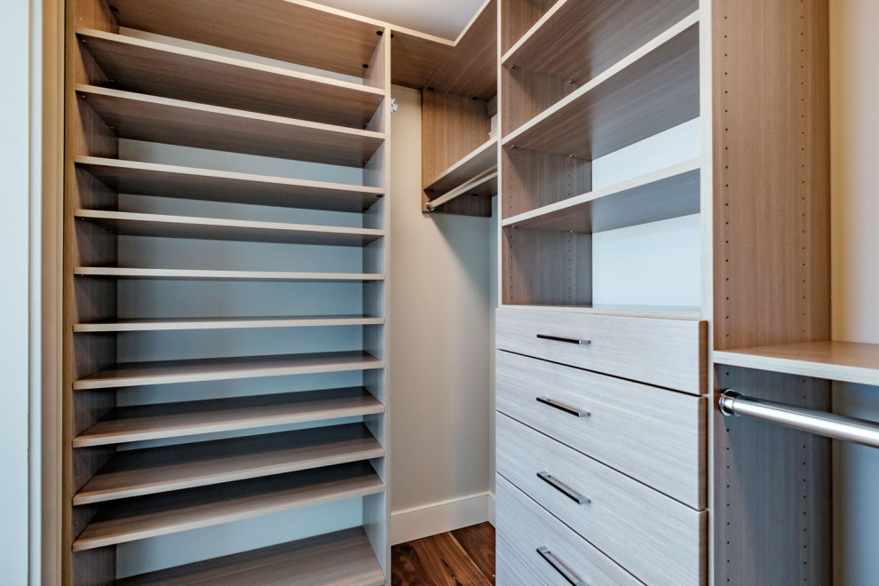 Inspiration for a modern closet remodel in Portland Maine
