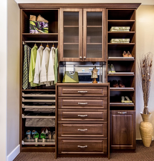 Italian Walnut ReachIn Closet Display Danville Showroom