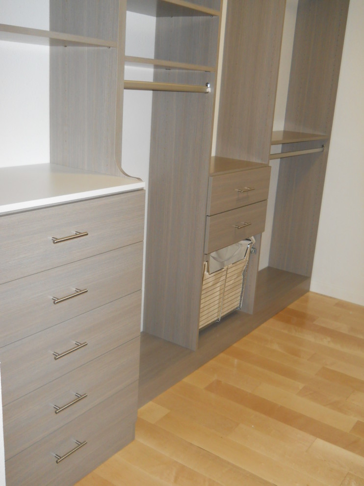 Kauai Master Closet Driftwood & Arctic White Modern Wardrobe