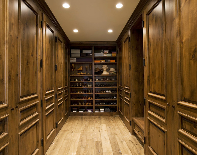 Knotty Alder Walk In Closet - Traditional - Wardrobe - Orange County ...