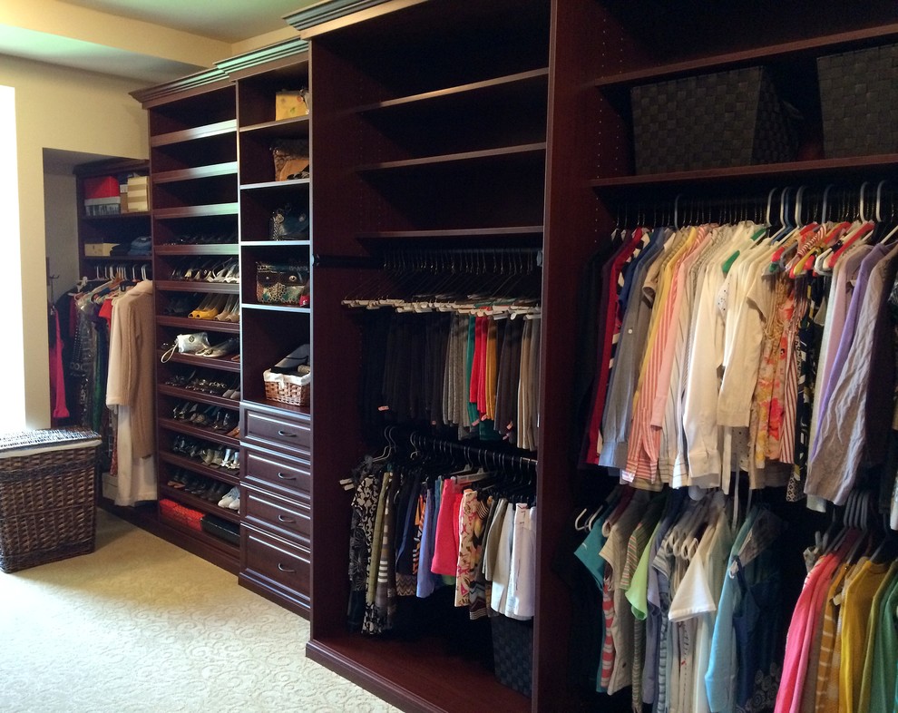 Large Cherry Master Walk In Closet Traditional Closet DC Metro