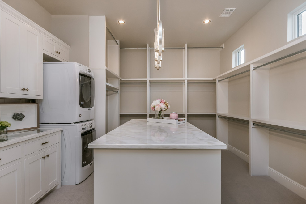 Master closet with washer/dryer Closet Austin by KMC Homes Houzz