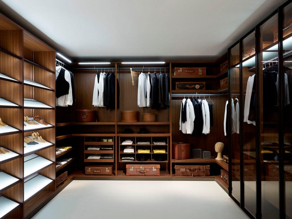 Inspiration for a large gender-neutral walk-in closet remodel in DC Metro